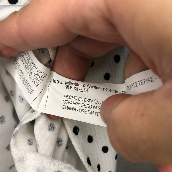 Zara Polka Dot Off the Shoulder Mini Dress Sz Med - Picture 5 of 7